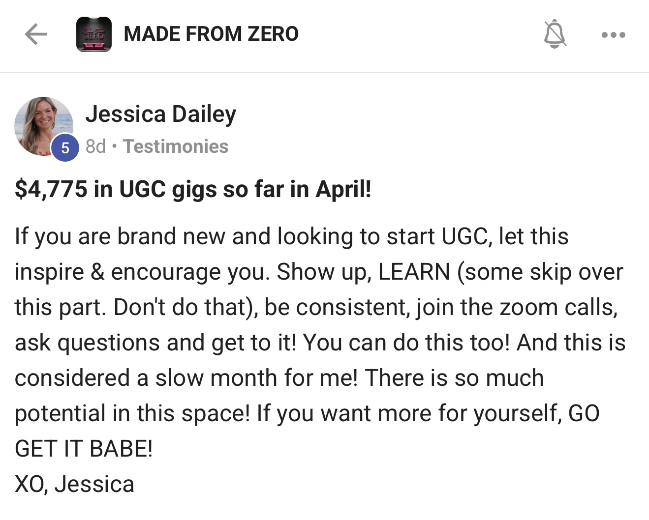 Testimonial from Jessica Dailey