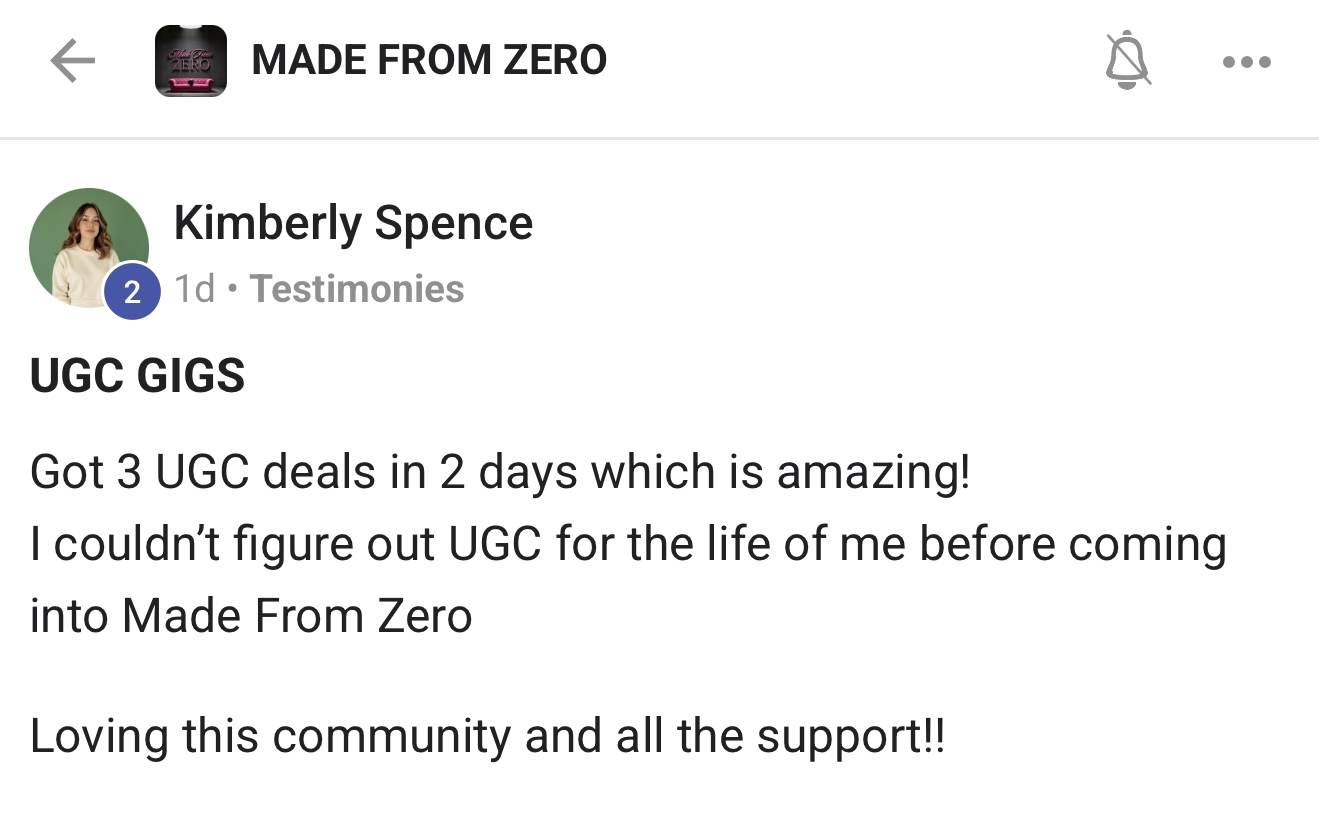 Testimonial from Kimberly Spence